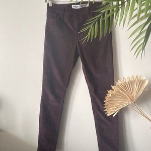 Purple corduroy skinny jeans